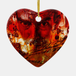 Adorno De Cerámica Graffiti de cara roja