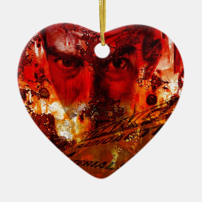 Adorno De Cerámica Graffiti de cara roja (Frente)