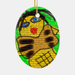 Adorno De Cerámica Graffiti de pintura en pared de pintura de abejas 