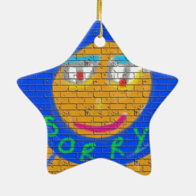 Adorno De Cerámica Graffiti, rostro triste del arte, tristeza arrepen (Atrás)