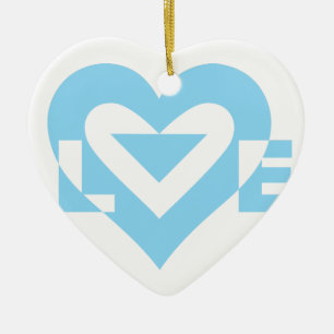 Adorno De Cerámica Gráfica de amor de Guay, azul