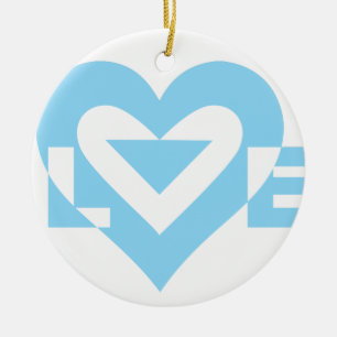 Adorno De Cerámica Gráfica de amor de Guay, azul