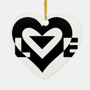 Adorno De Cerámica Gráfica de amor de Guay, negro