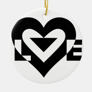 Adorno De Cerámica Gráfica de amor de Guay, negro