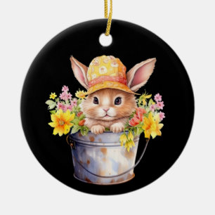 Adorno De Cerámica Gráfica de conejo para niñas tiempo de primavera f
