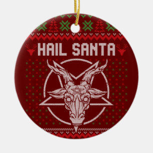 Adorno De Cerámica Gráfica festiva de Hail Santa Ugly