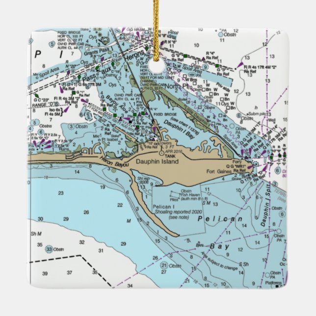 Adorno De Cerámica Gráfico AL de la isla Dauphin (Reverso)