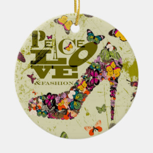 Adorno De Cerámica Gráfico Art. del amor y de la moda de la paz