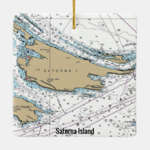 Adorno De Cerámica Gráfico BC de Isla Saturna