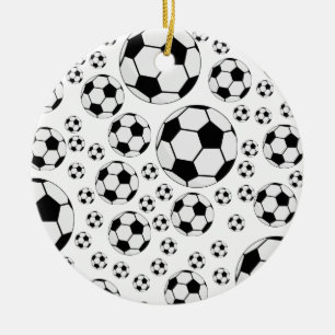 Adorno De Cerámica Gráfico clásico de balón de fútbol para fanáticos