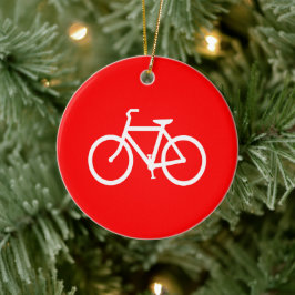 Adorno De Cerámica Gráfico de bicicleta roja y blanca