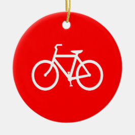 Adorno De Cerámica Gráfico de bicicleta roja y blanca