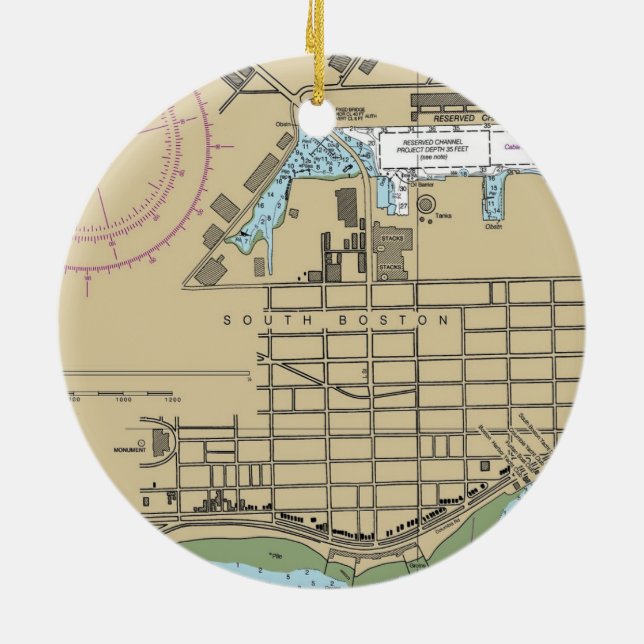 Adorno De Cerámica Gráfico de Boston del Sur (Atrás)