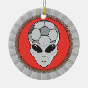 Adorno De Cerámica gráfico de cabeza de alienígena de fútbol