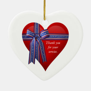 Adorno De Cerámica gráfico de Corazón Patriótico