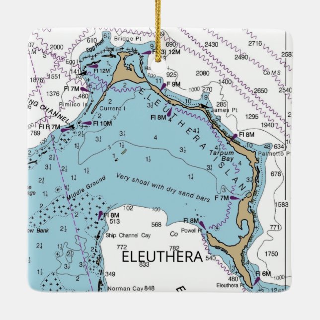 Adorno De Cerámica Gráfico de Eleuthera Island Bahamas (Reverso)