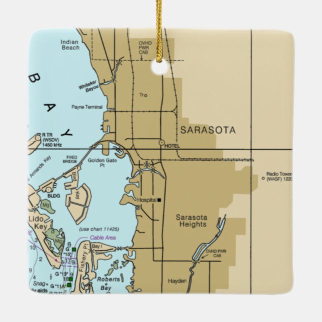 Adorno De Cerámica Gráfico de floristería de Sarasota (Reverso)