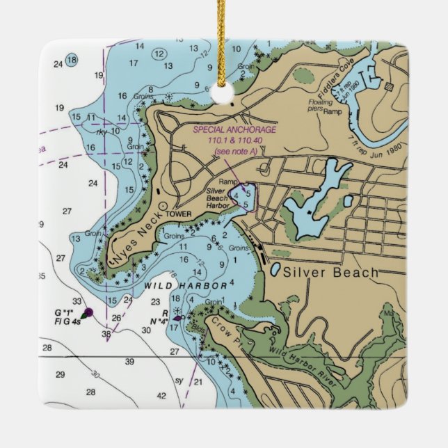 Adorno De Cerámica Gráfico de MAMÁES Silver Beach y Wilbor (Reverso)