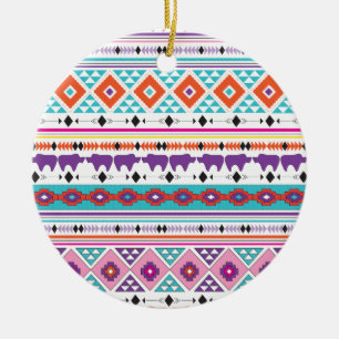 Adorno De Cerámica Gráfico de patrones tribales aztecas elefantes