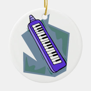 Adorno De Cerámica Gráfico de piano de teclado azul Keytar portátil