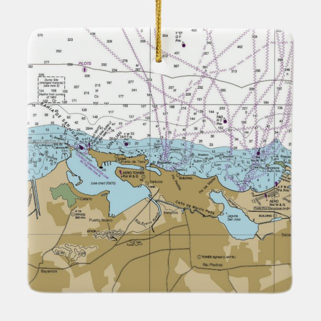 Adorno De Cerámica Gráfico de San Juan Puerto Rico (Reverso)