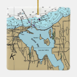 Adorno De Cerámica Gráfico de Sodus Bay New York