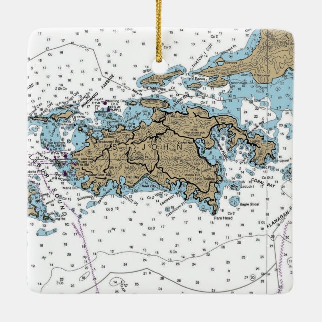 Adorno De Cerámica Gráfico de ST John USVI (Reverso)