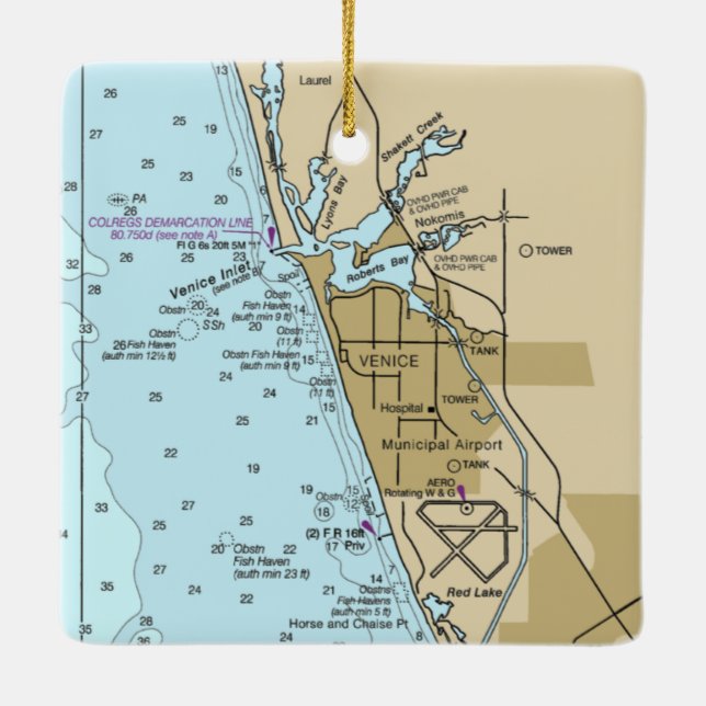 Adorno De Cerámica Gráfico de Venecia Florida (Reverso)
