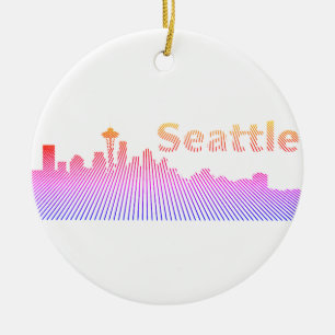 Adorno De Cerámica Gráfico del perfil del perfil de Seattle
