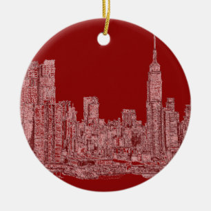 Adorno De Cerámica Gráfico del rojo de NYC