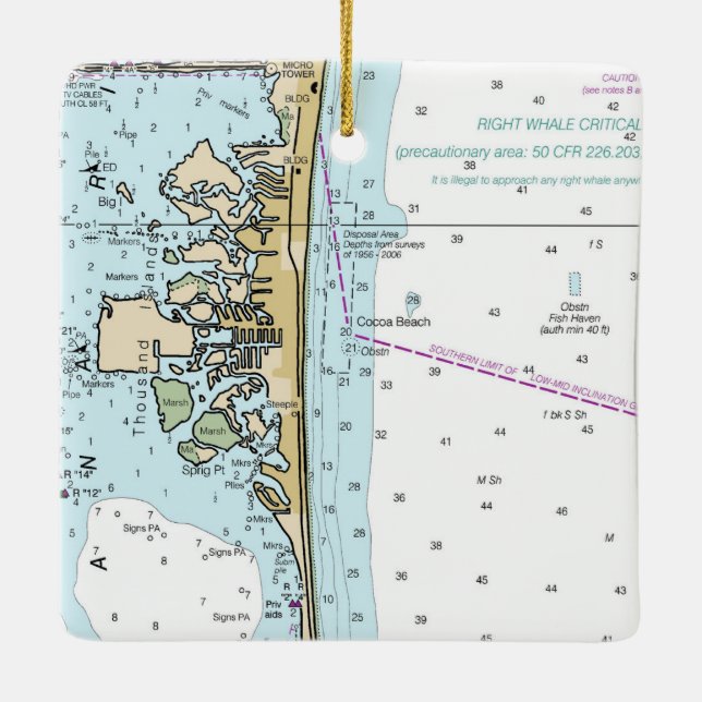 Adorno De Cerámica Gráfico FL de Cocoa Beach (Reverso)