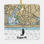Adorno De Cerámica Gráfico naumático Quogue NY<br><div class="desc">El canto de Navidad de Nueva York hecho con cartas náuticas.</div>