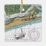 Adorno De Cerámica Gráfico NY del Parque Estatal Jones Beach<br><div class="desc">Parque Estatal Jones Beach,  adorno navideño hecho de cartas náuticas.</div>