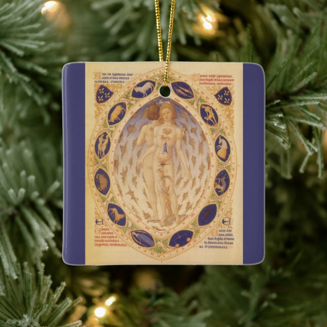 Adorno De Cerámica Gráfico Zodiaco Celestial Antiguo, Astrología Vint (Árbol)