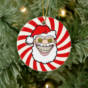 Adorno De Cerámica Gráficos Dementes de Santa Claus