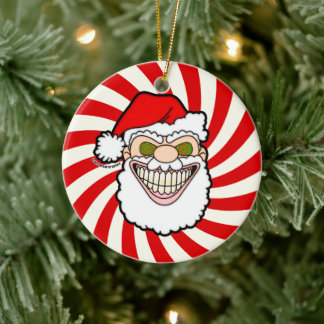Adorno De Cerámica Gráficos Dementes de Santa Claus