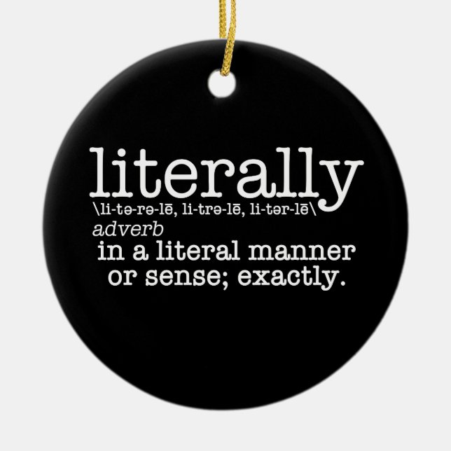 Adorno De Cerámica Gramática en inglés de definición literal (Frente)