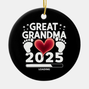 Adorno De Cerámica Gran abuela cargando Invitación de embarazo 2025