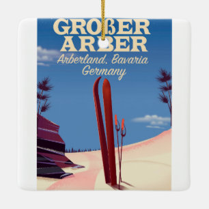 Adorno De Cerámica Gran Arber, Arberland, esquí bávaro alemán