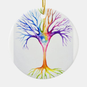 Adorno De Cerámica Gran árbol neuronal colorido