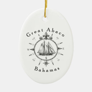 Adorno De Cerámica Gran Brújula Náutica de Vela Abaco Bahamas