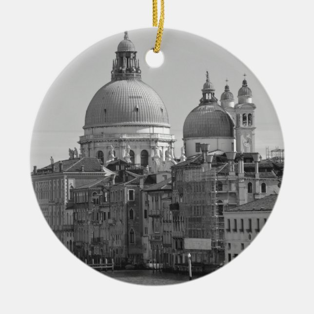 Adorno De Cerámica Gran Canal Blanco Negro Venecia Italia Viajes (Frente)