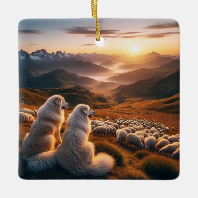 Adorno De Cerámica Gran comienzo del día en los Pirineos (Anverso)