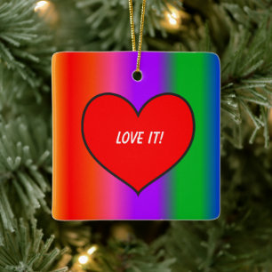 Adorno De Cerámica Gran corazón rojo