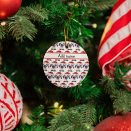 Adorno De Cerámica Gran Danés Estrellas de Navidad