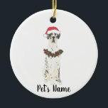 Adorno De Cerámica Gran danés personalizado (Harlequin)<br><div class="desc">Haz la lista de este año con un adorno personalizado de tu pequeño elfo favorito!</div>