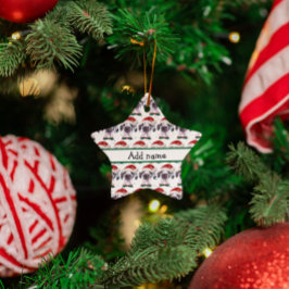 Adorno De Cerámica Gran Danés Raza de Perro Estrellas de Navidad