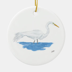 Adorno De Cerámica Gran Egret