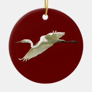 Adorno De Cerámica gran egret blanco