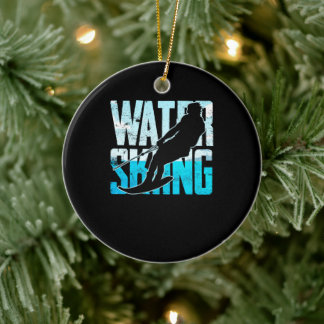 Adorno De Cerámica Gran esquiador acuático de regalo